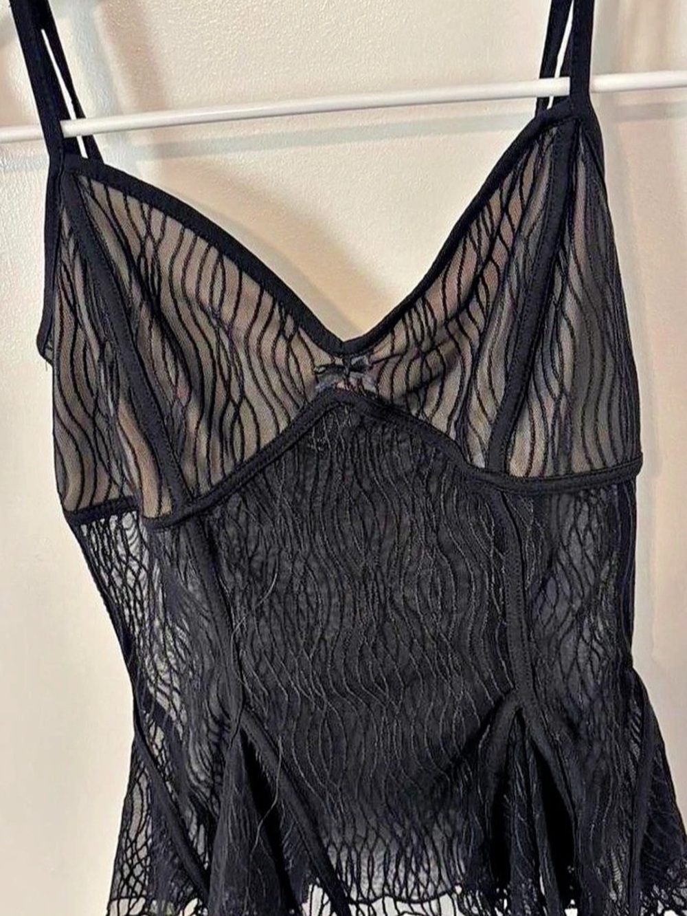 Forever 21 Sheer Black Camisole Size Medium Like New